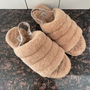 UGG fluff yeah slide on slippers size 9 in like new condition